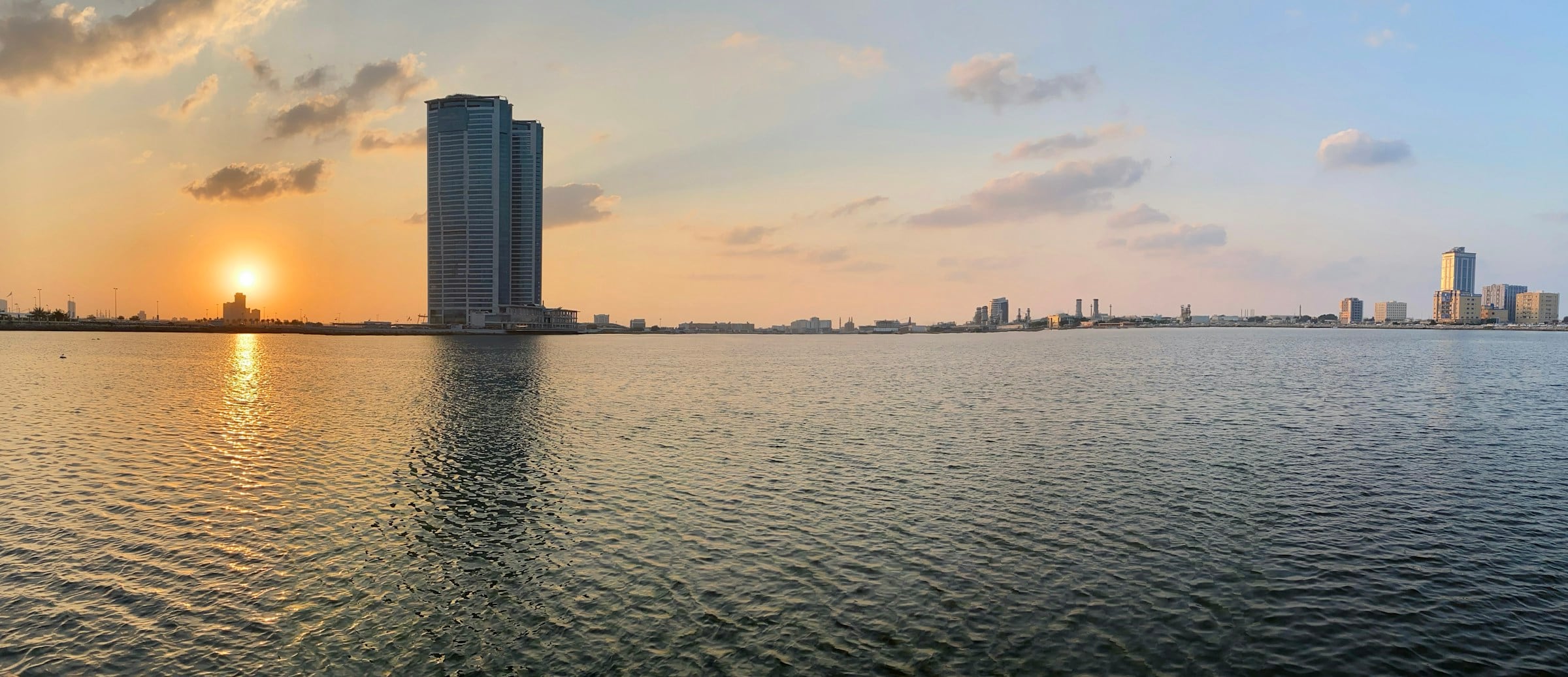 The Ras Al Khaimah coast at sunset